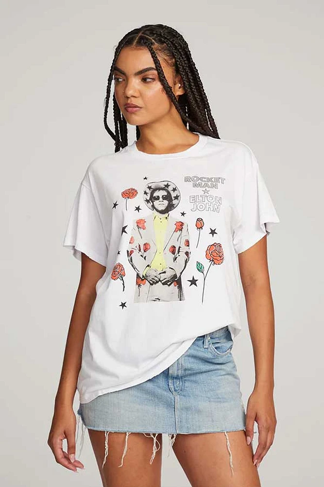 Elton John Rocket Man Tee | White