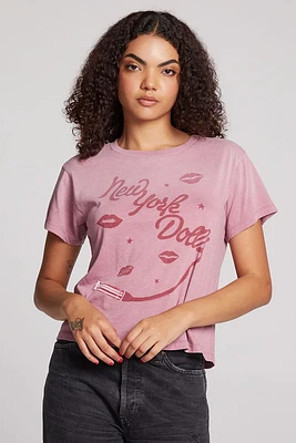 New York Dolls Tee | Faded Mauve Rose