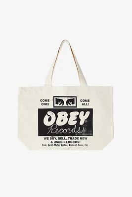 Obey Records Buy Sell Trade Tote | Natural