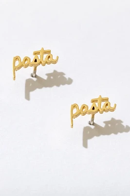 Pasta Stud Earrings | Gold