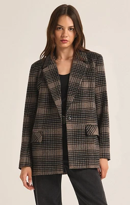 Kingston Relaxed Plaid Blazer | Latte