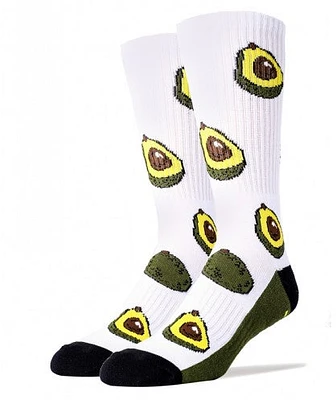 Avocado Life White Athletic Socks