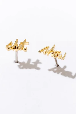 Shit Show Stud Earrings | Gold