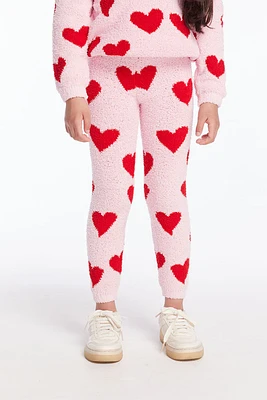 Girls Fuzzy Fleece Legging | Sugar Heart