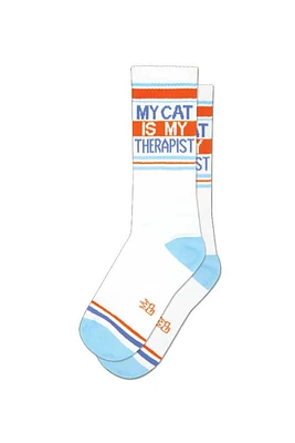 My Cat Is My Therapist Gym Socks