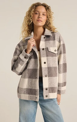 Preston Knit Plaid Jacket | Slate Grey