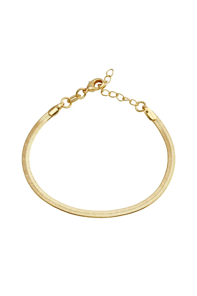 Herringbone Gold-Filled Chain Bracelet | Gold