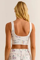 Zoe Staycation Tank Bra | White Shell