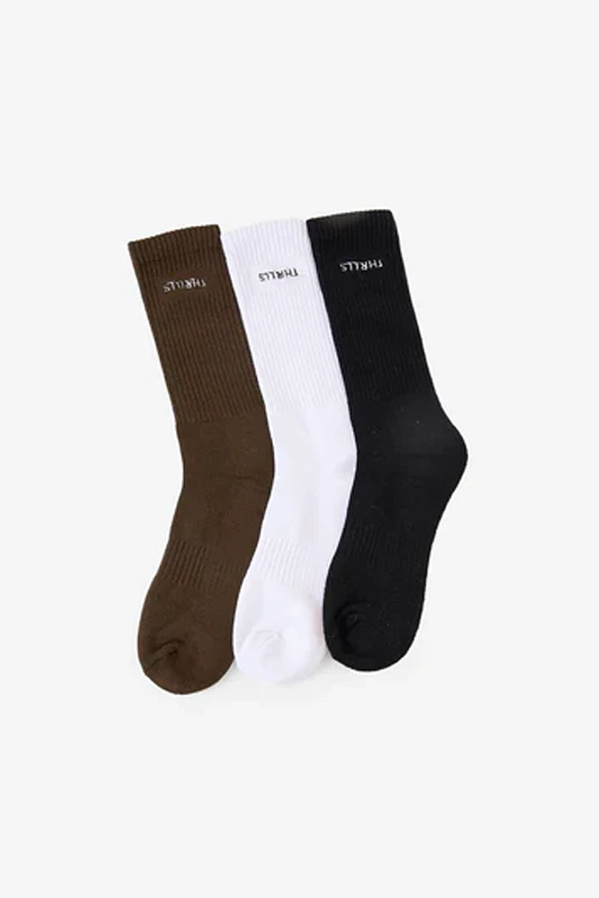 Minimal Thrills 3 Pack Socks | White/Black/Tarmac