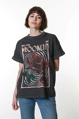 Brooklyn Rose Tee | Vintage Black