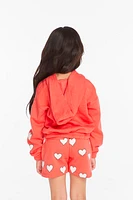 Smiley Flower & Hearts Hoodie | Flame