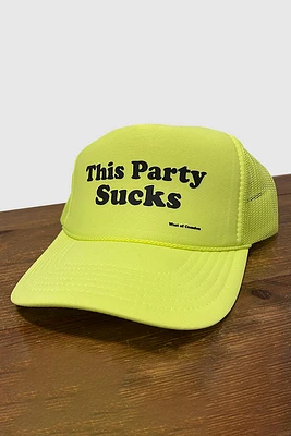 This Party Sucks Curved Trucker | Neon Yellow