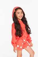 Smiley Flower & Hearts Hoodie | Flame