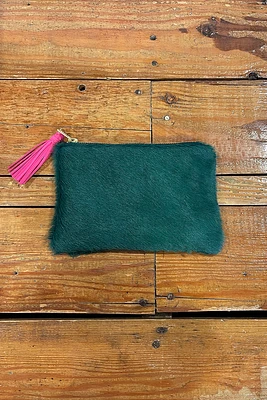 Cowhide Mini Clutch | Emerald