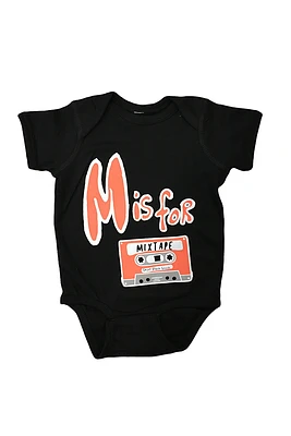 M is for mixtape onesie | Black