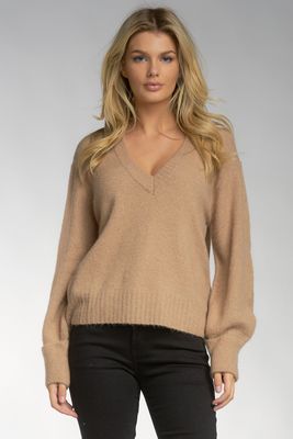 V Neck Sweater | Khaki