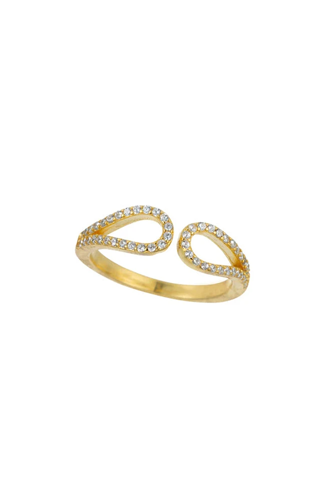 Melrose CZ Pave Open Double Loop Ring | Gold