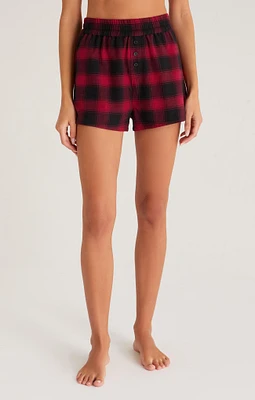 Co-Ed Check Boxer | Berry Red