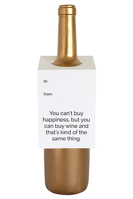 Cant Buy Happiness Wine Tag