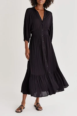 Tanya Solid Maxi Dress | Black