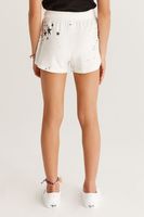 Girls Splatter Star Shorts | White