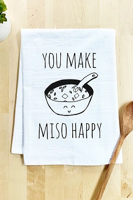 Miso Happy Dish Towel | White