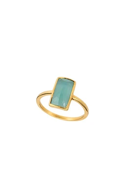 Vertical Rectangle Gemstone Ring | Chalcedony