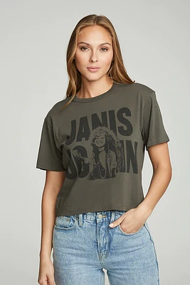 Janis Joplin Icon Cropped Tee | Safari