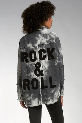 Distressed Rock & Roll Jacket | Black Tie Dye