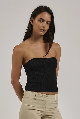 Nisha Knit Tube Top | Black