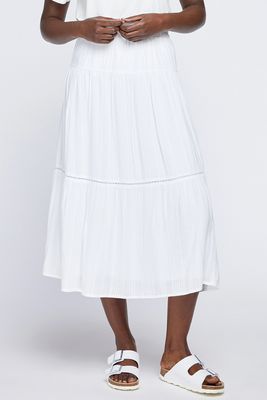 Santorini Stripe Skirt | Ivory
