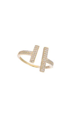 Melrose CZ Pave Double Bar Ring | Gold