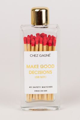 Make Good Decisions Glass Bottle Matches