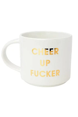 Cheer Up Fucker Mug | White Gold