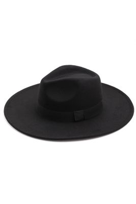 Flat Wide Brim Hat | Black