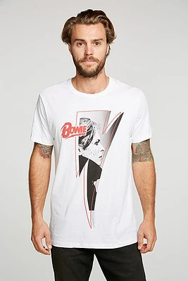 David Bowie Bolt Portrait Tee | White