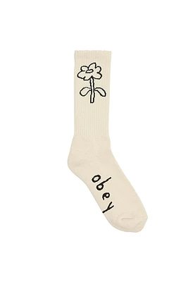 Obey Spring Flower Socks | Unbleached