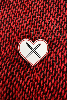 Pen and Brush Heart Pin