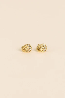 Pave Stud Earrings | Skull