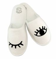Wink Eyes Slippers | White