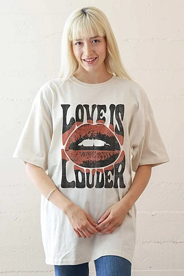 Love Is Louder T-Shirt Dress | Vintage White