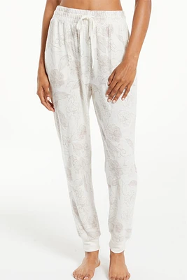 Comfy Floral Jogger | Bone