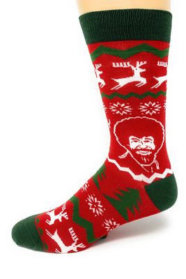 Merry Merry Bob Ross Holiday Socks