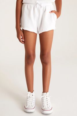 Girls Kalea Fleece Shorts | White