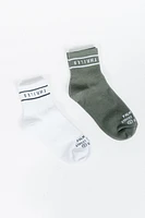 Minimal Thrills 2 Pack Sock | Lume Green/White