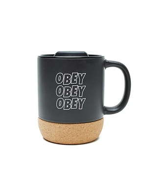 Jumble Stacks Cork Mug Black