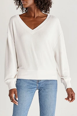 Francis Marled V Neck Top | Sandstone