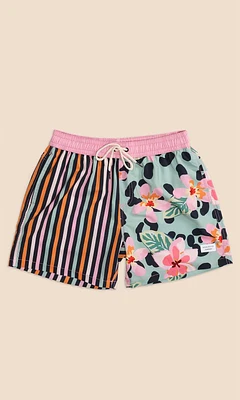 Stripe Floral Swim Short