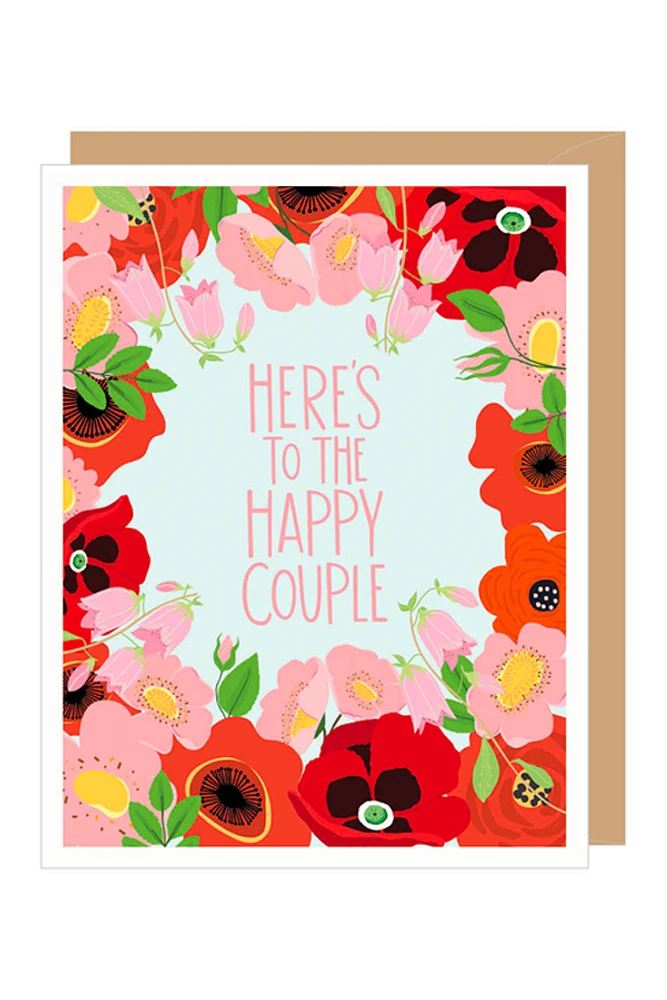 Happy Couple Floral Wedding/Engagement Card