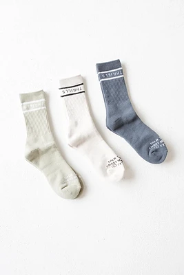 Minimal Thrills 3 Pack Sock | White/Euc/Ink